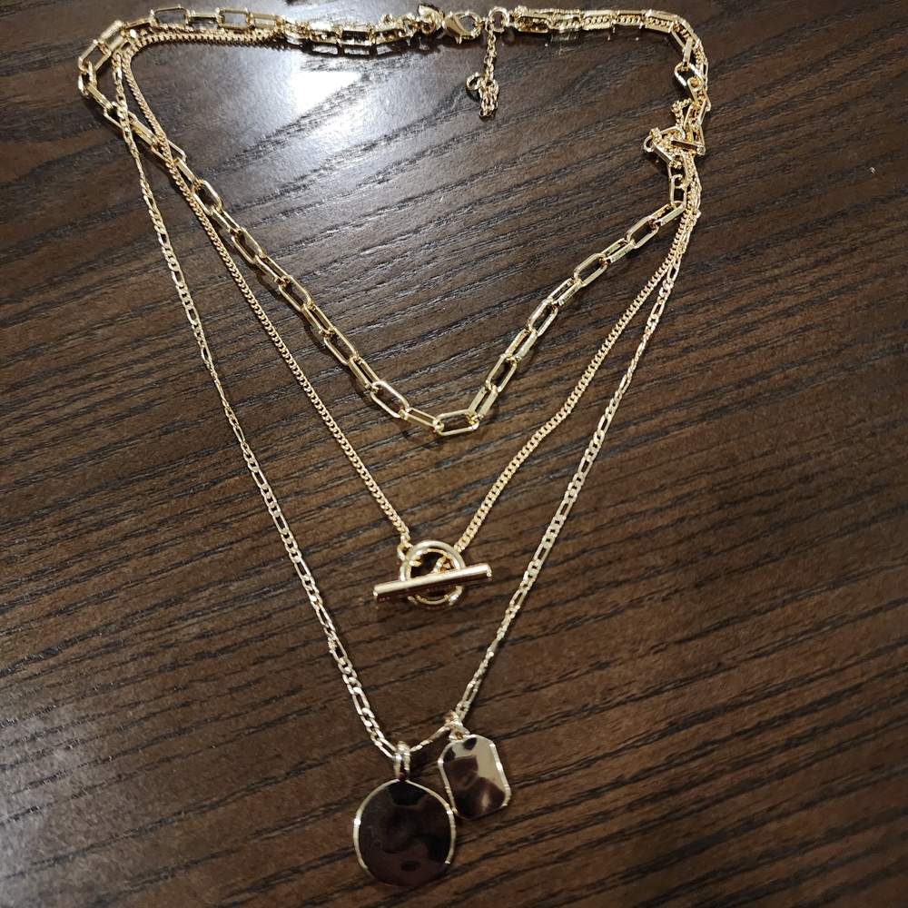 J. Crew Gold Layered Coin and Toggle Necklace Set - Picture 6 of 6